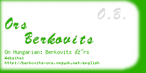 ors berkovits business card